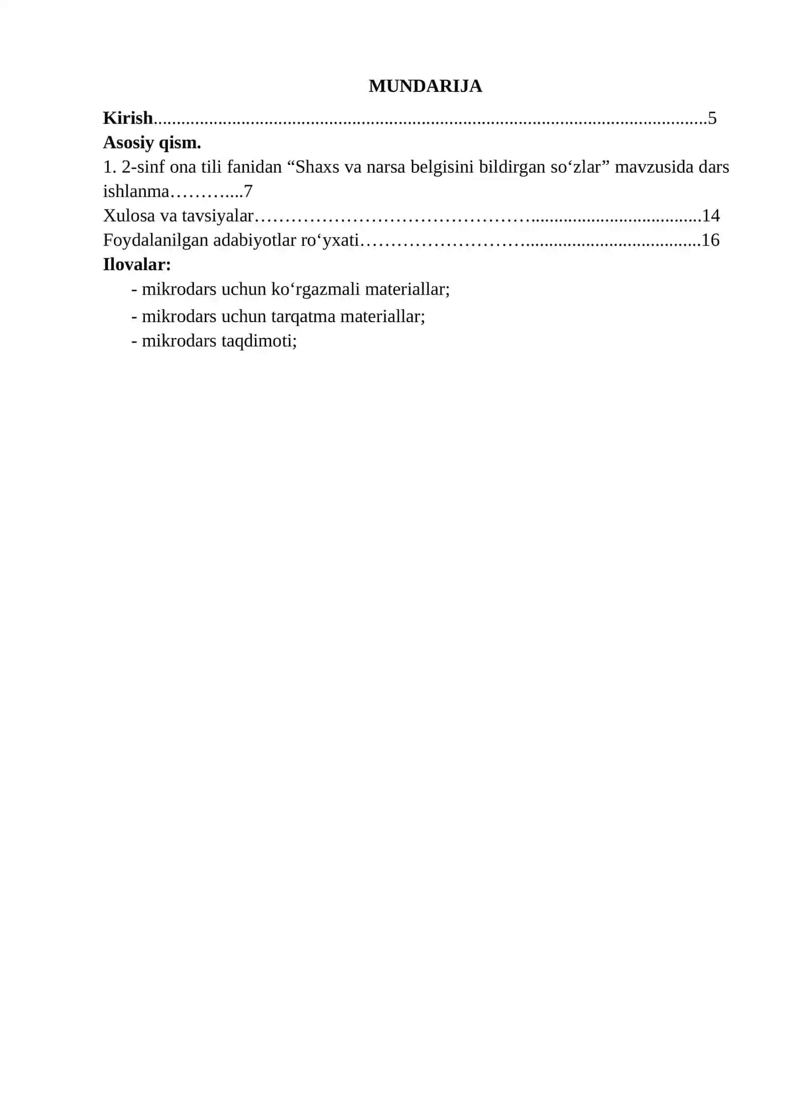 2-sinf ona tili fanidan “Shaxs va narsa belgisini bildirgan so‘zlar” mavzusida dars ishlanma 4