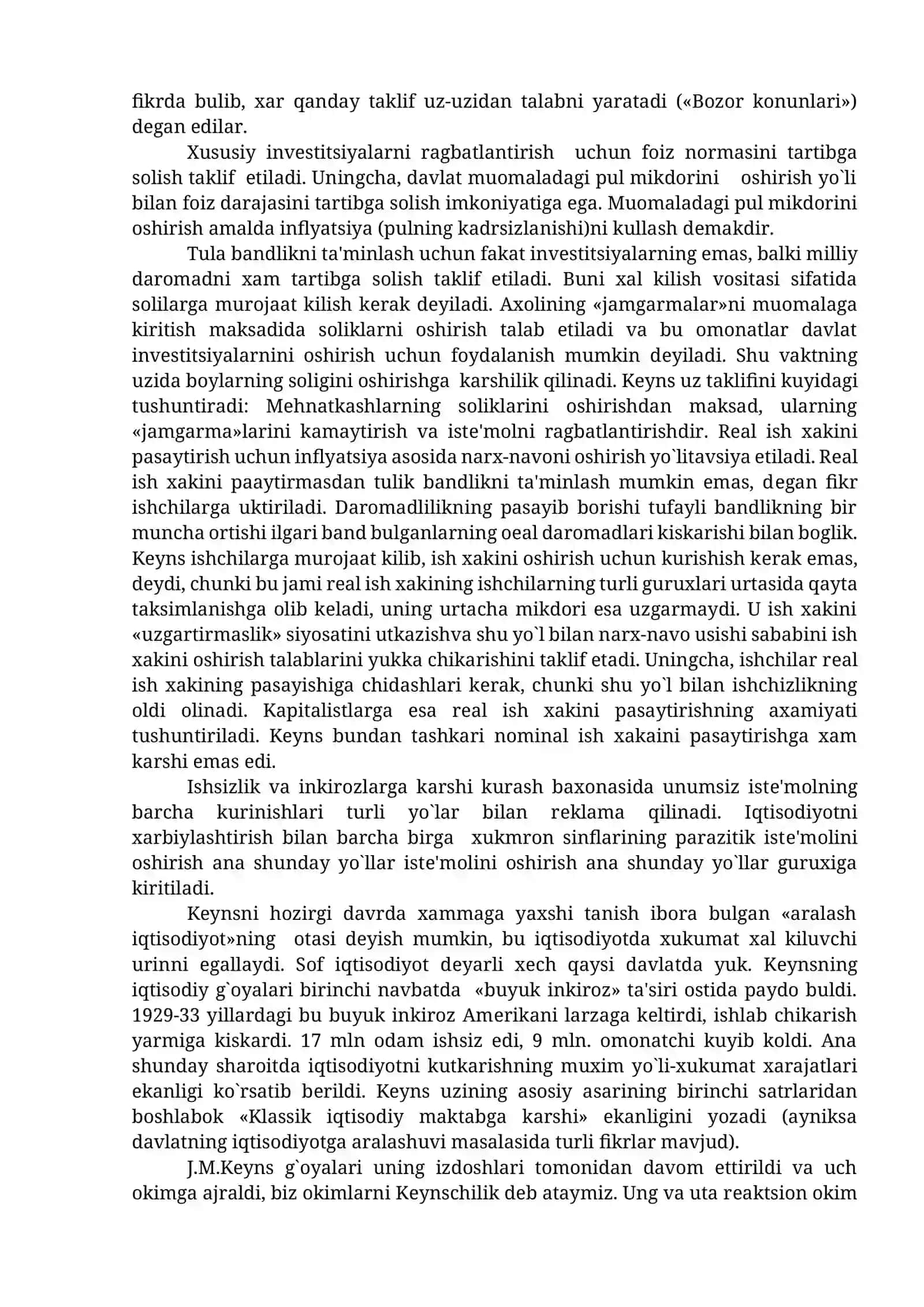 J.M.Kеyns ta'limoti. Yangi kеynschilik 4