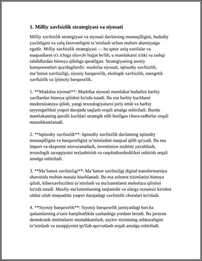 MAMLAKATIMIZNING XAVFSIZLIGI VA BARQARORLIGINI TAʼMINLASH 4