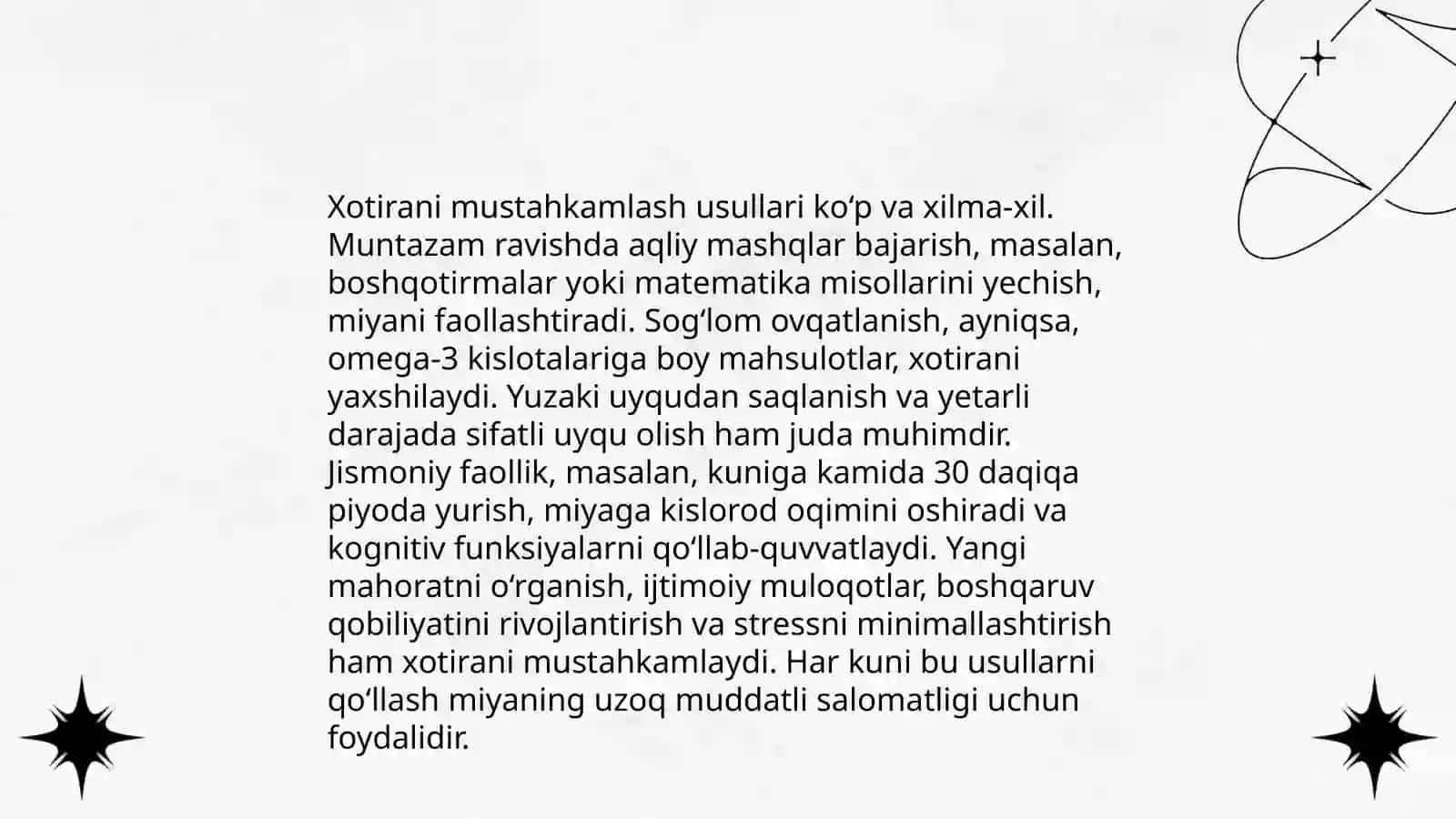 Xotira. Xayol. Tafakkur 4
