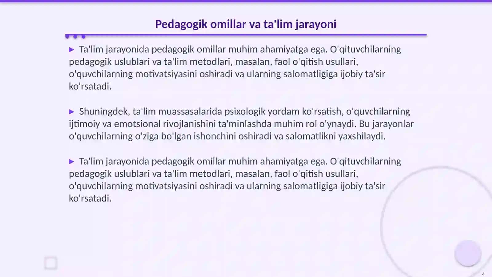 Salomatlikni ta'minlovchi zarur psixologik-pedagogik omillar 4