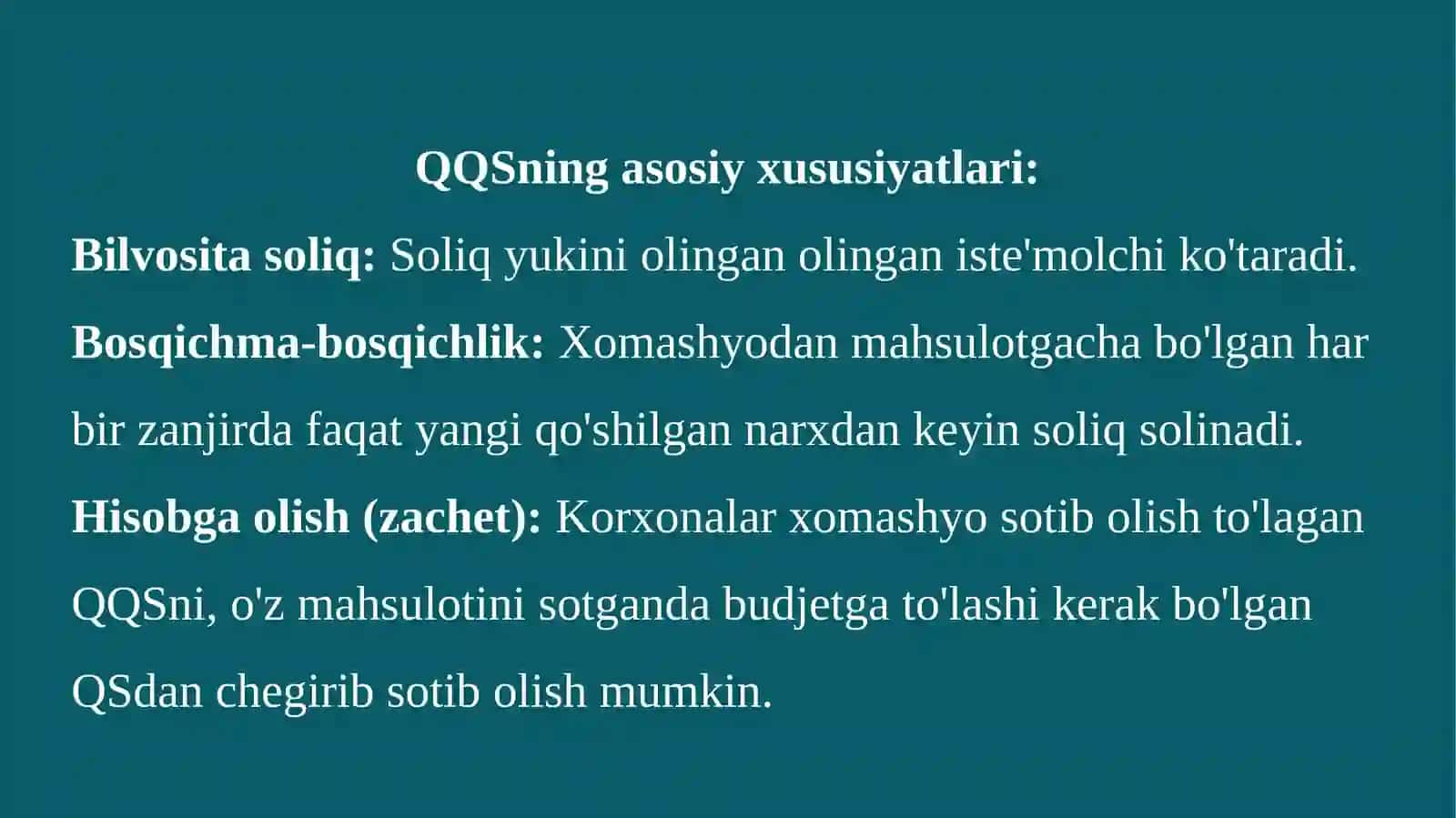 QO‘SHILGAN QIYMAT SOLIG‘INING IQTISODIY MOHIYATI VA HISOBLASH USULLARI 4