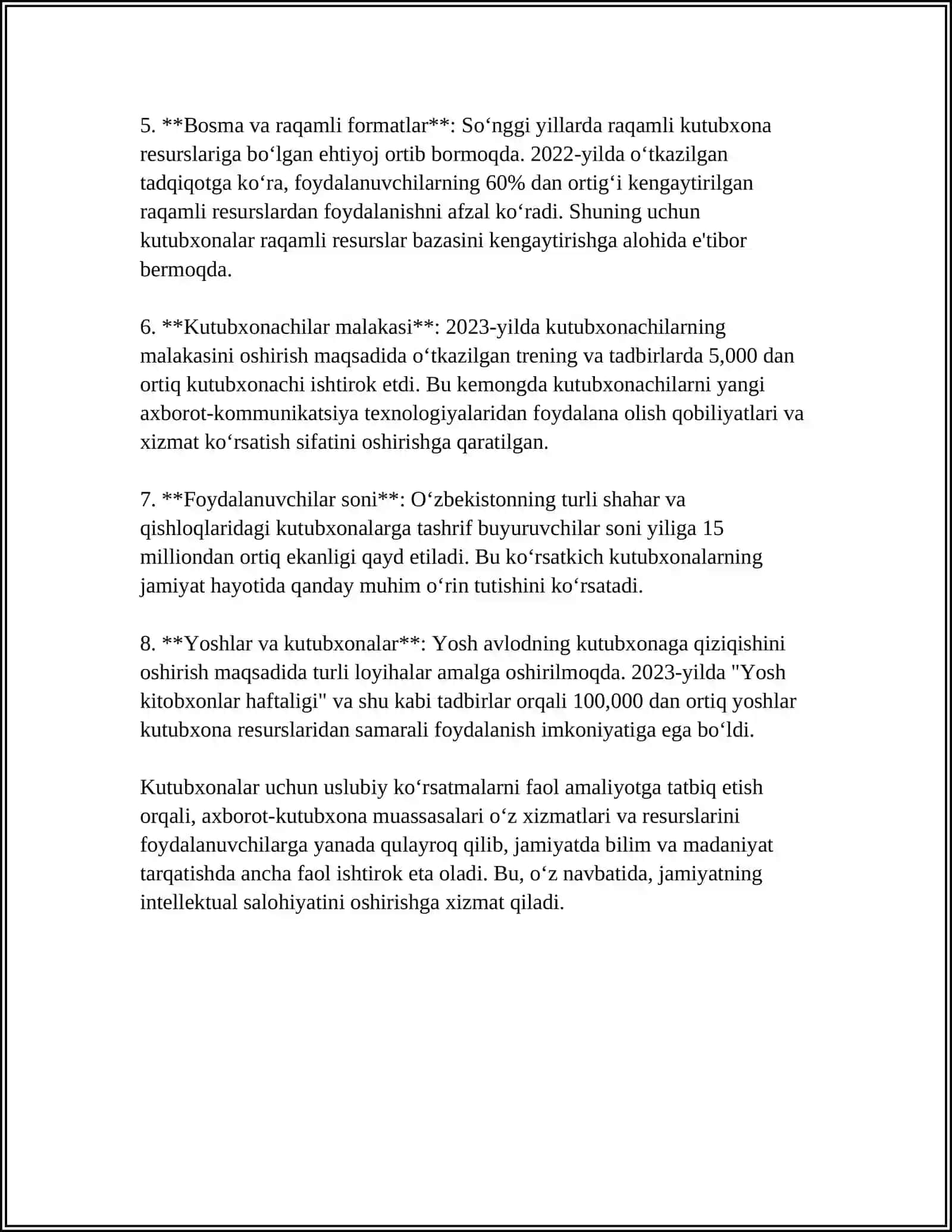 AKM, ARMLAR VA KUTUBXONALARGA USLUBIY YORDAM KOʻRSATISH 4