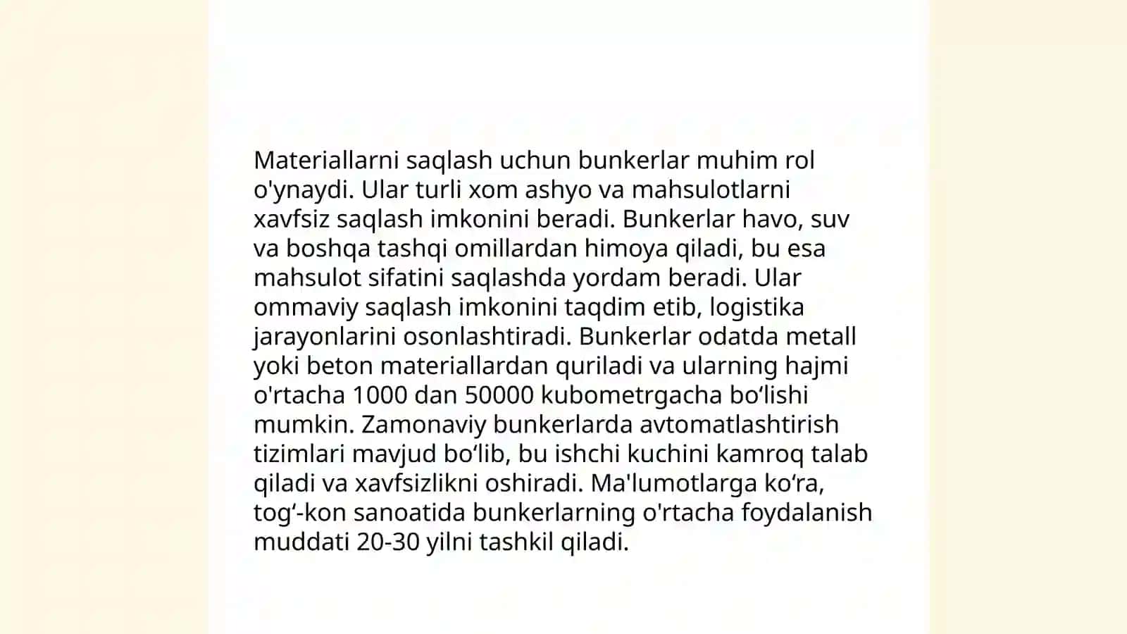 Ortish-tushirishda bunkerlarni vazifasi va turlari 4