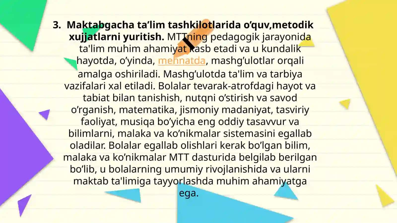 MAKTABGACHA TA’LIM TASHKILOTLARIDA METODIK ISHLARNI TASHKIL ETISHVA RAHBARLIK QILISH 4