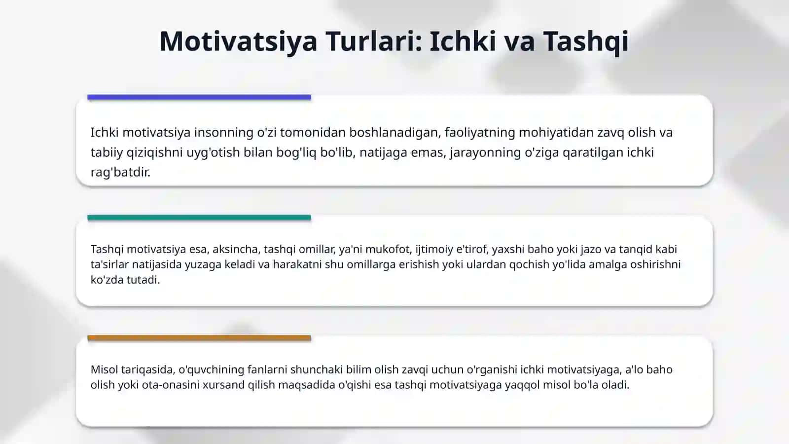Motiv va motivatsiya,hissiyotning paydo bo’lishi 4