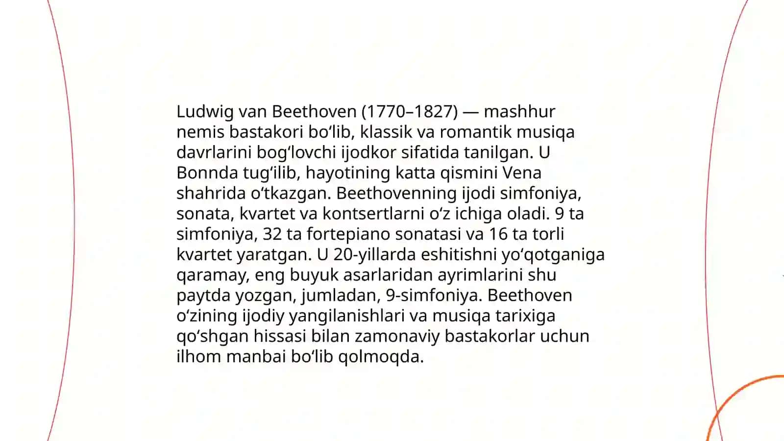 Jahon klassik musiqasi va o'zbek musiqasi kompazitorlari hayoti va ijodi 4