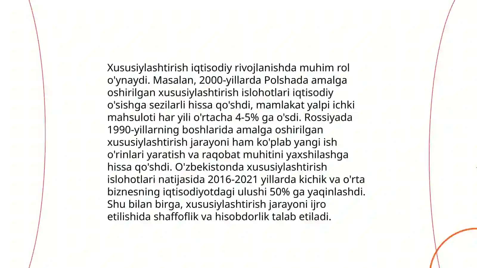 Davlat mulkini xususiylashtirish va boshqarish iqtisodiyotni tartibga solish 4