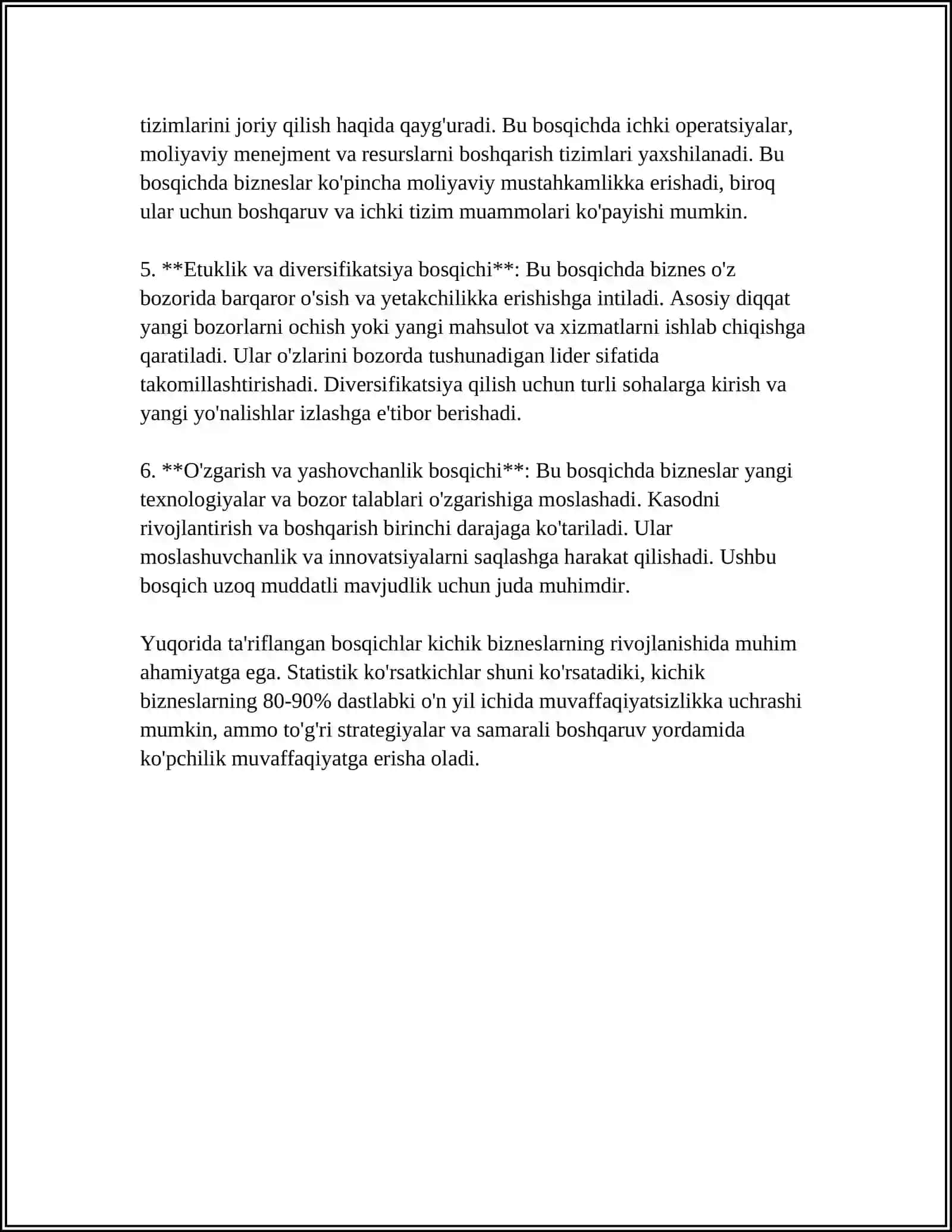 Kichik Biznes va Xususiy Tadbirkorlik 4