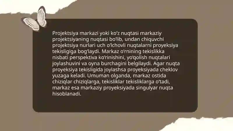 Perspektivaning geometrik apparati va asosiy terminlar 4