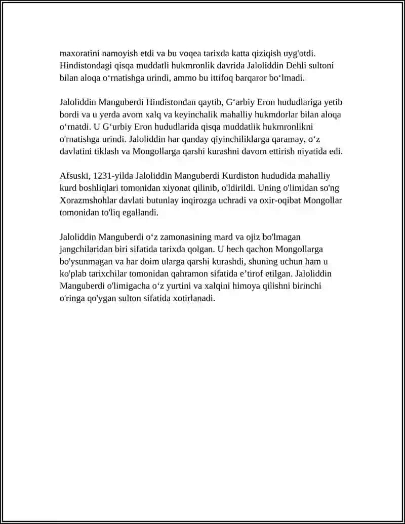JALOLIDDIN MANGUBERDI - VATAN HIMOYACHISI 4