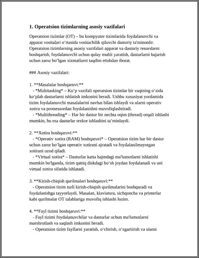 ZAMONAVIY OPERATSION TIZIMLAR VA ULARNING VAZIFALARI 4