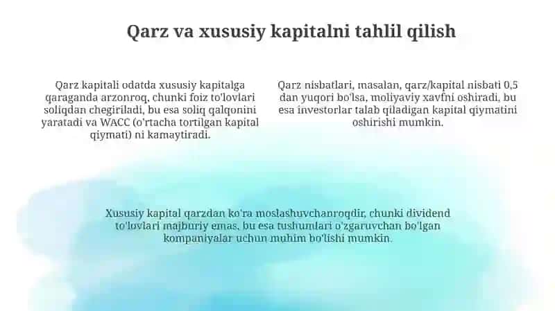 Moliya strukturani aniqlash 4