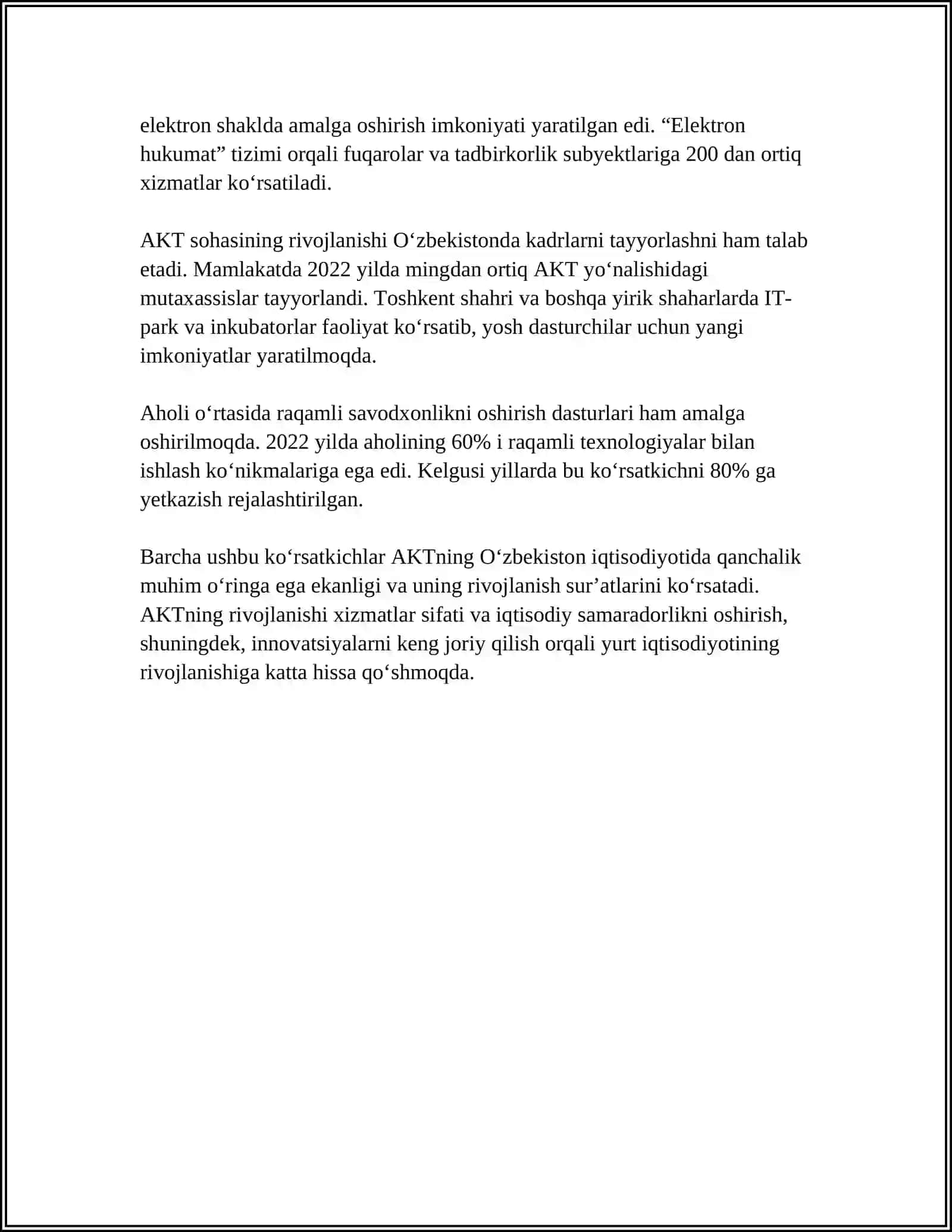 IQTISODIYOTDA ZAMONAVIY INFARMATSION- KOMMUNIKATSION TEXNALOGIYALARNING TEXNIK TA'MINOTI 4