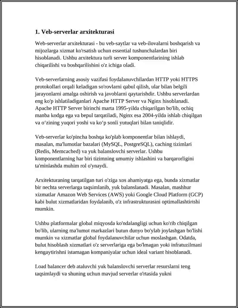 VEB-SERVERLARNI BOSHQARISH: SERVER OPERATSION TIZIMLAR 4