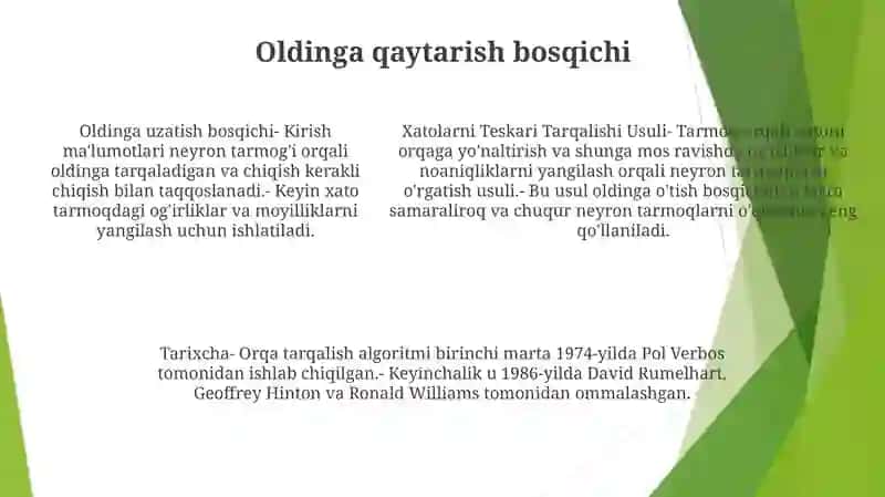 Xatolarni Teskari Tarqalishi Usuli (TDD) 4