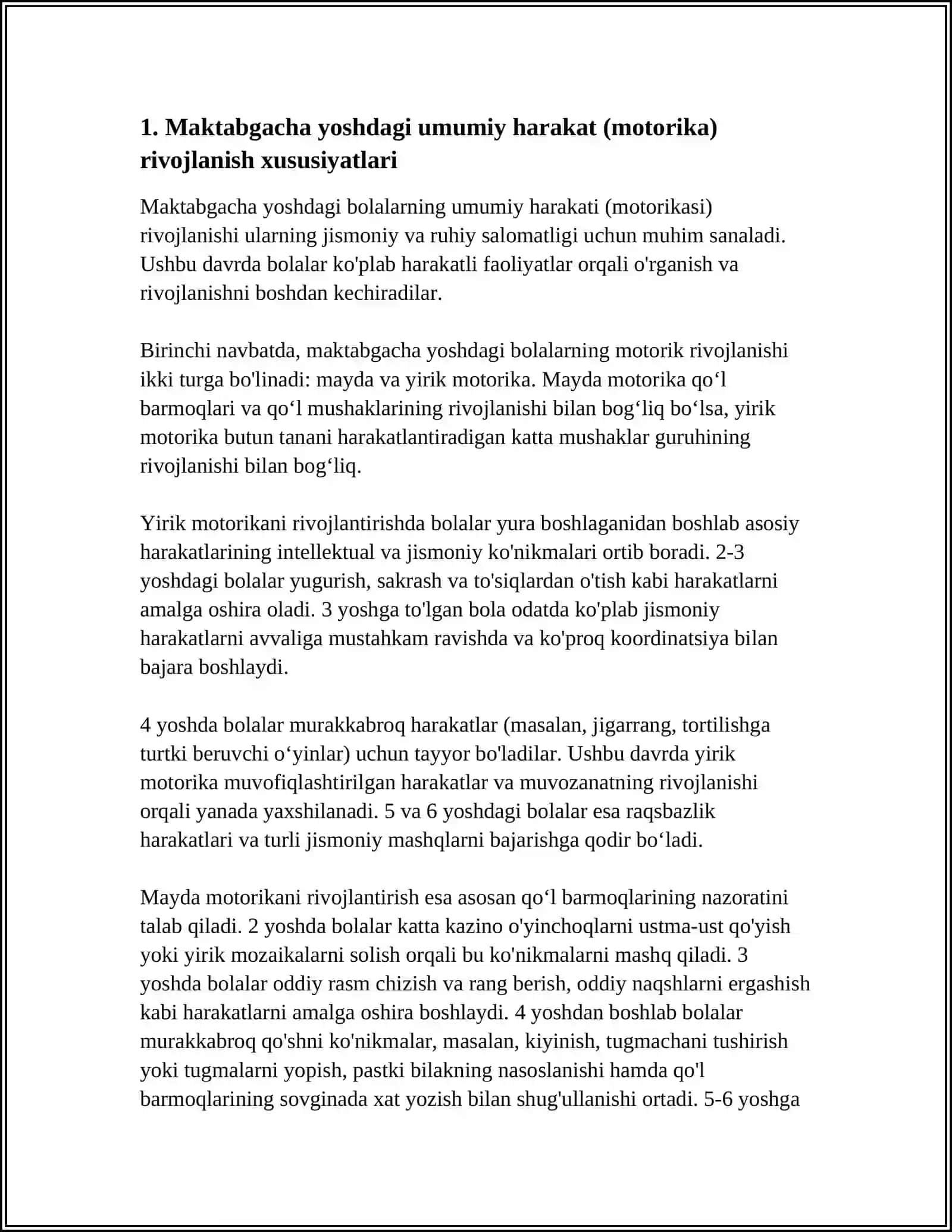 MAKTABGACHA YOSHDAGI JISMONIY FAOLIYAT XUSUSIYATLARI 4
