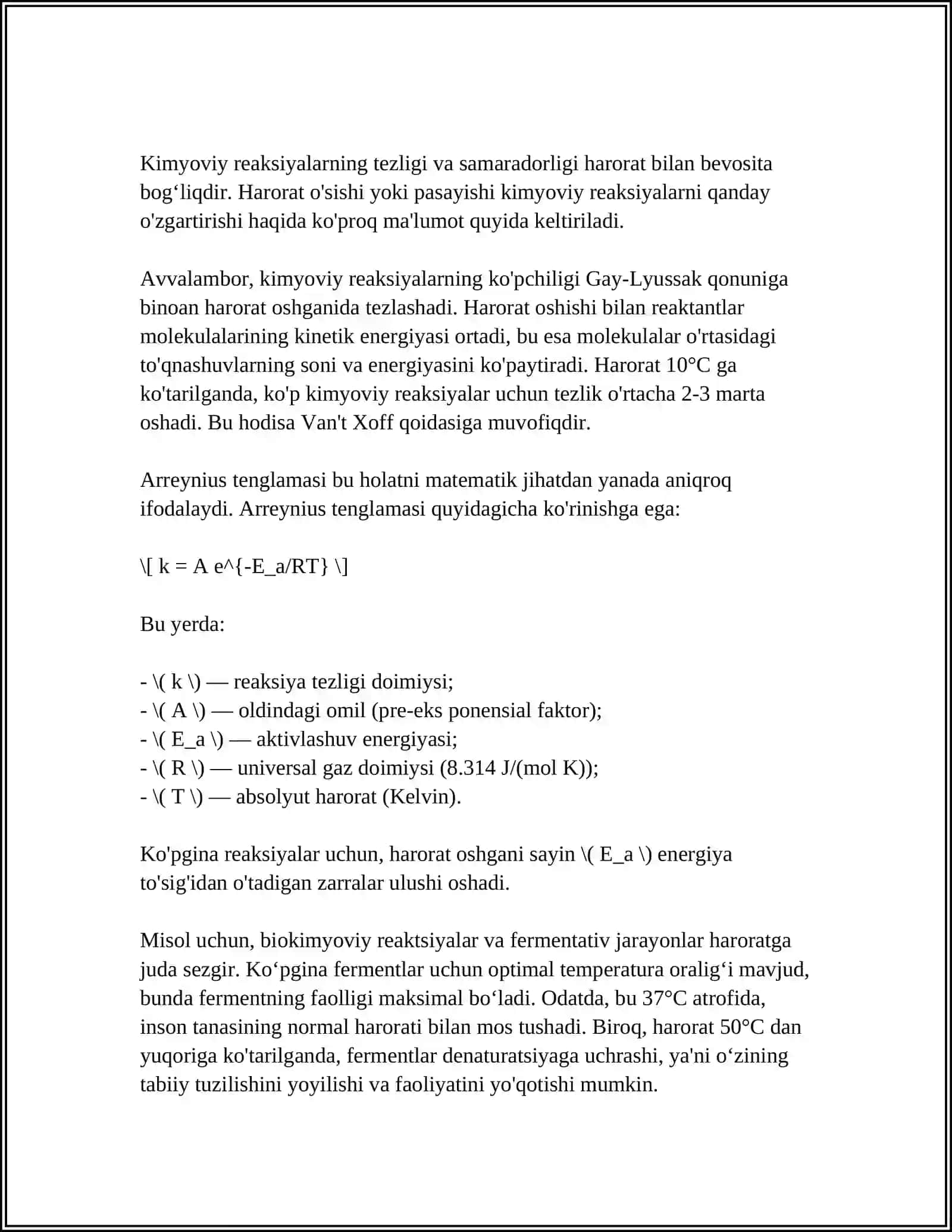 KIMYOVIY SHAROITNI BAHOLASH ASOSLARI VA UNGA TA'SIR QILUVCHI TASHQI OMILLAR 4