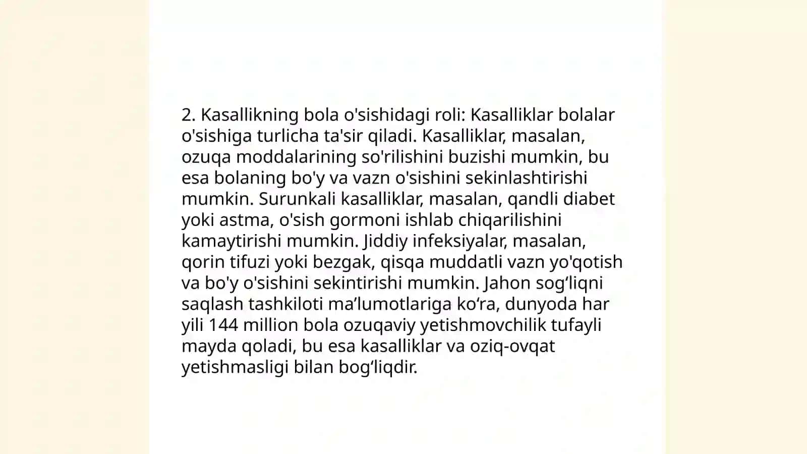 Uzoq muddatli davolanayotgan bemor bolalarning oʻziga xos xususiyatlari 4