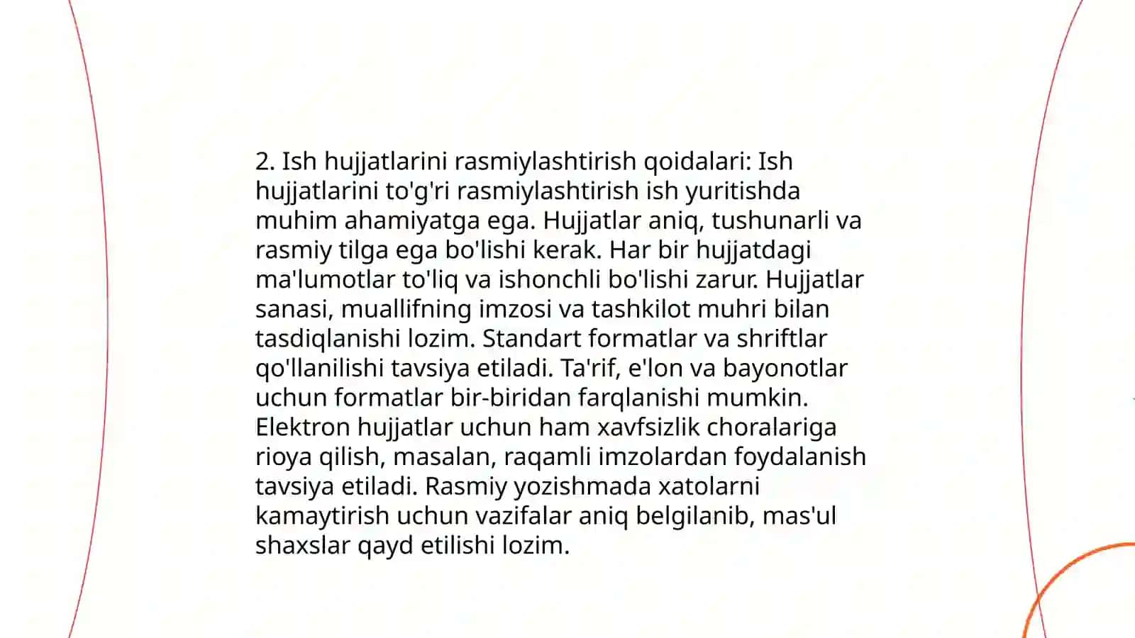 Ish xujjatlari va ularga qo'yiladigan talablar 4