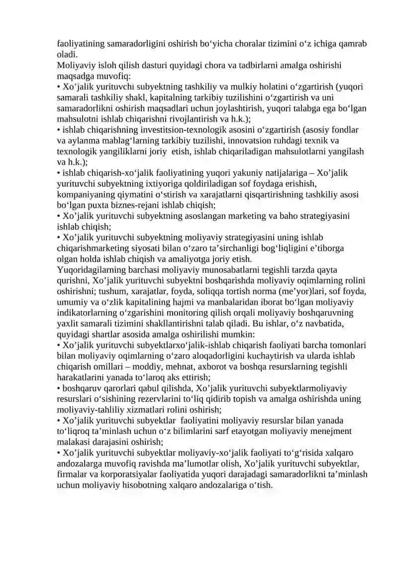 Xo‘jalik yurituvchi subyektlarni moliyaviy isloh qilish 4