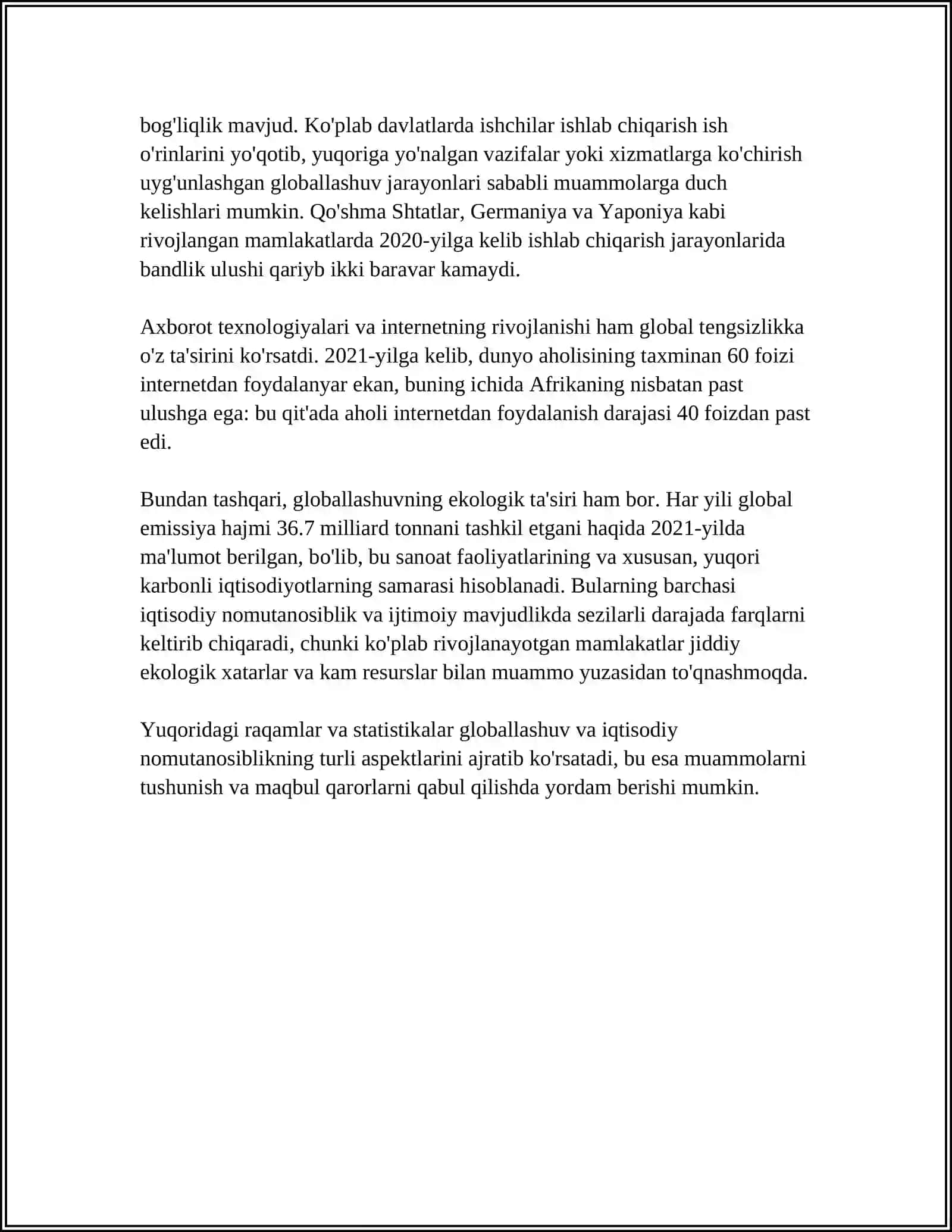 JAHONNING GLOBAL IQTISODIY MUAMMOLARI 4