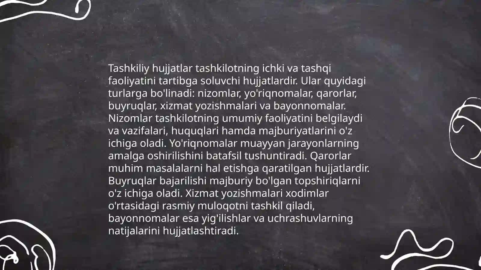 Tashkiliy hujjatlar haqida tushuncha va ularga oid hujjatlar 4
