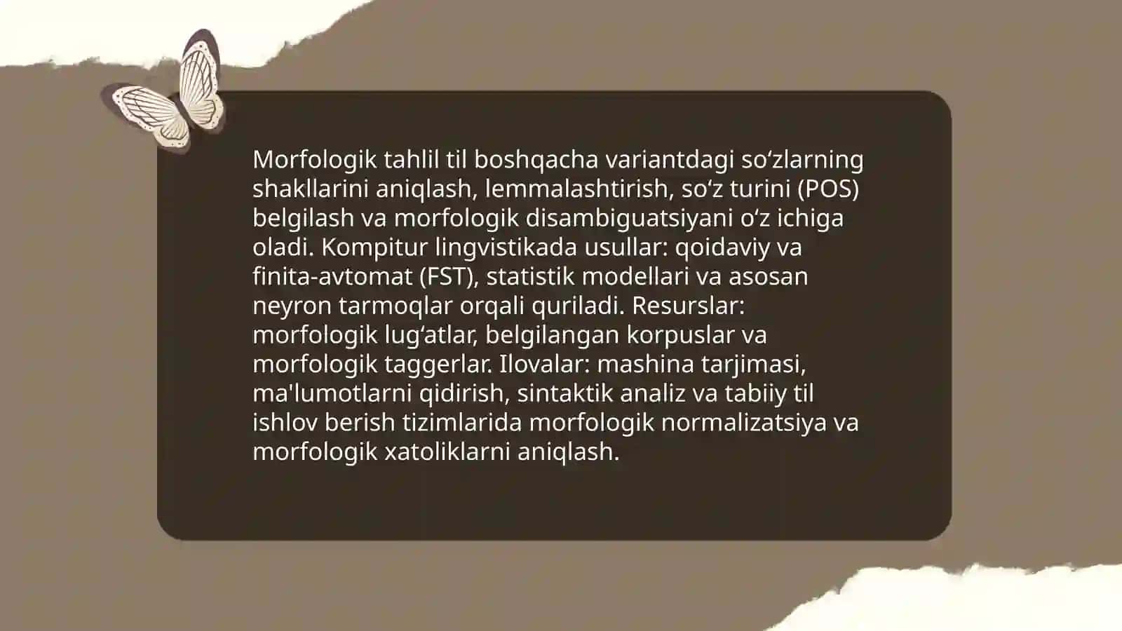 Kompyuter lingvistikasi tilshunoslikdagi yo‘nalishlari 4
