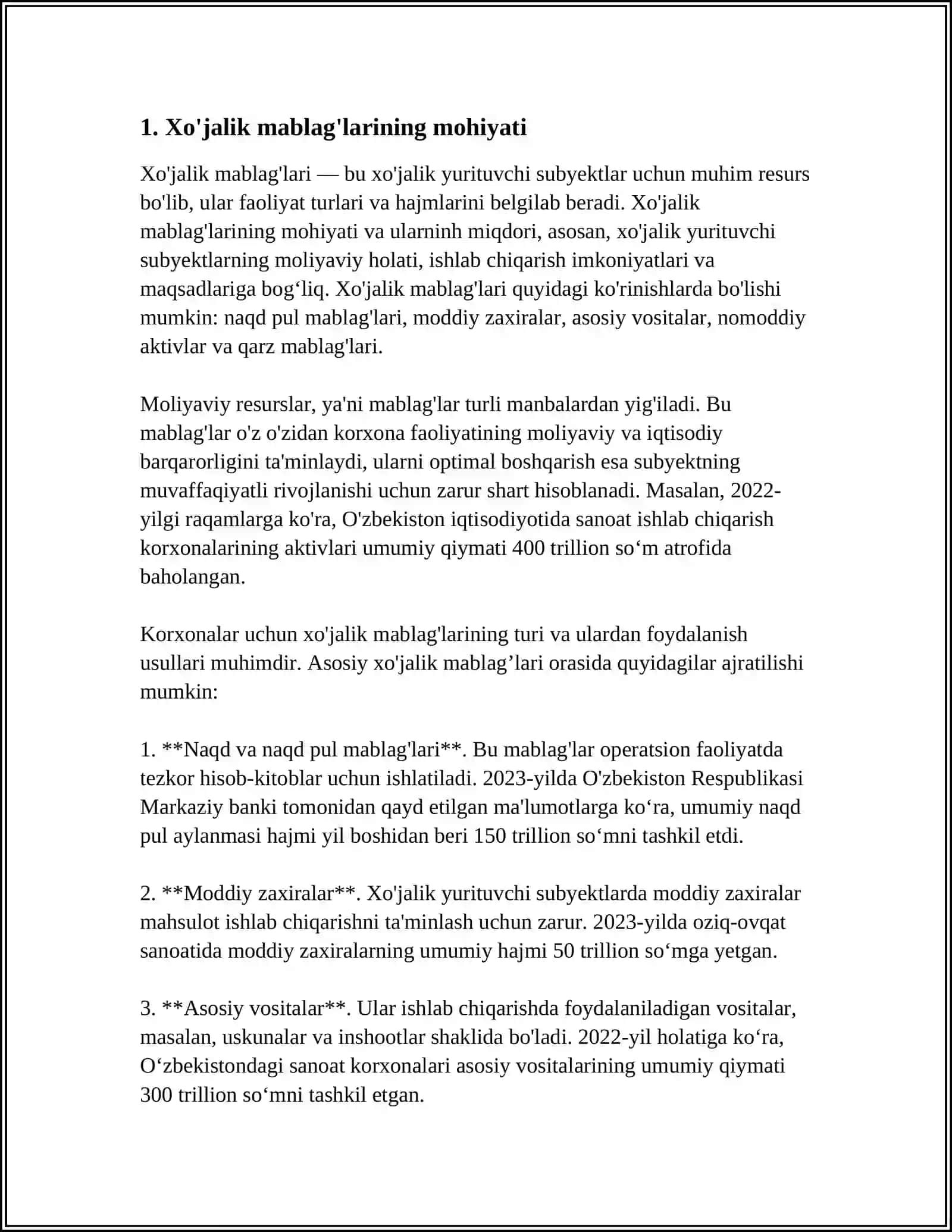 XOJALIK MABLAGLARINING TASHKIL TOPISH MANBALARI TOGRISIDA TUSHUNCHA 4