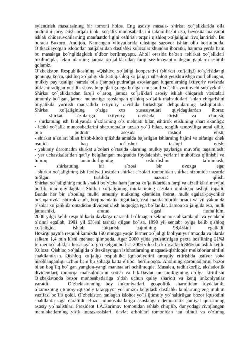 O‘zbekistonda iqtisodiy isloxotlarning amalga oshirilishi 4