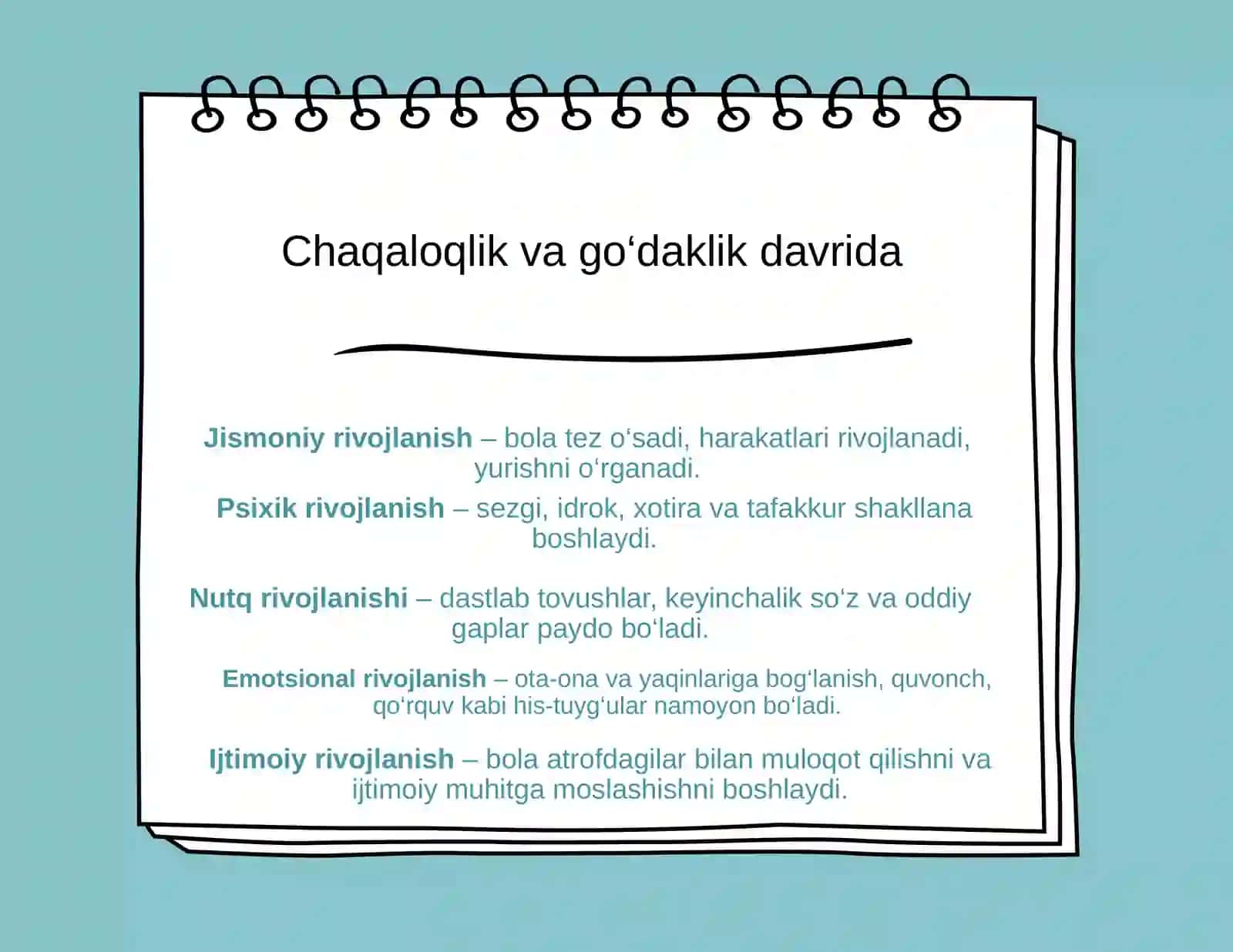 Chaqaloqlik va go'daklik davrida insonning psixologik rivojlanishiga xos xususiyatlar 4