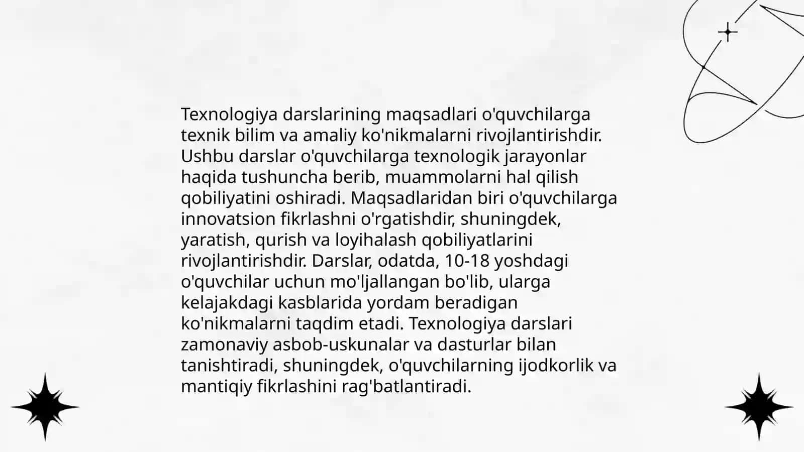 Texnologiya darslarini tashkillashtirish shakllari 4
