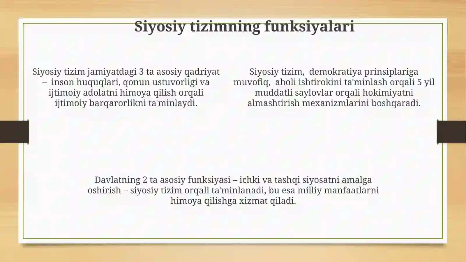 Davlat tuzilishi shakli. Siyosiy tartib 4