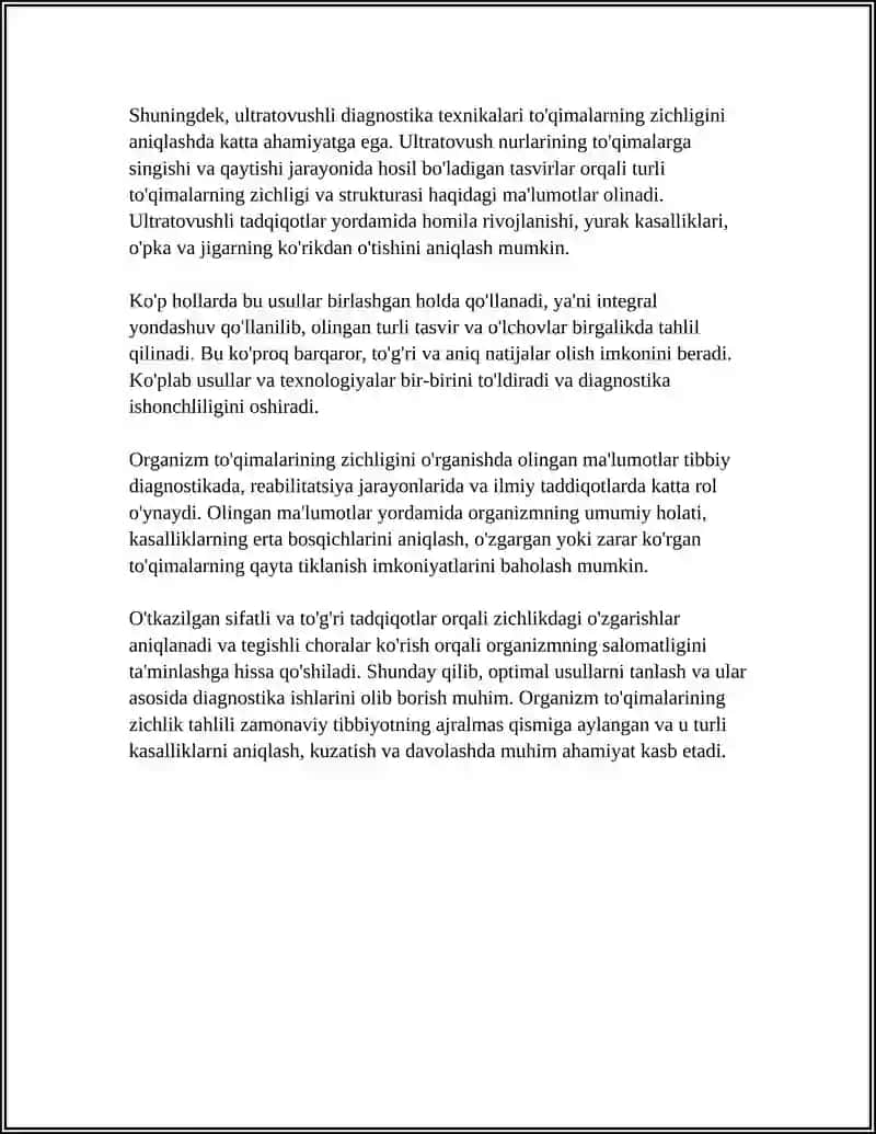 ORGANIZM TUQIMALARINI VA SUYUQ MUHITLARI ZICHLIGINI ANIQLASH 4