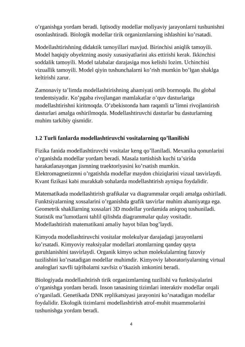 Modellashtiruvchi dasturlarda pedagogik dasturiy vositalar yaratish 4