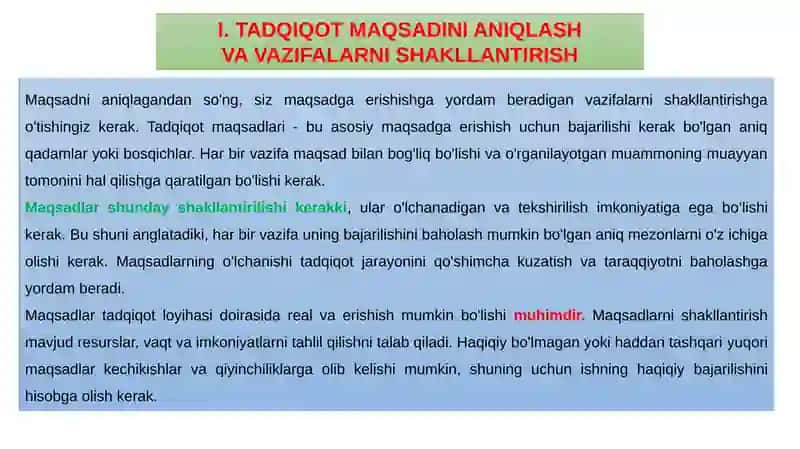 ILMIY MA'LUMOTLARNI QIDIRISH, TIZIMLASHTIRISH VA TAHLIL QILISH 4