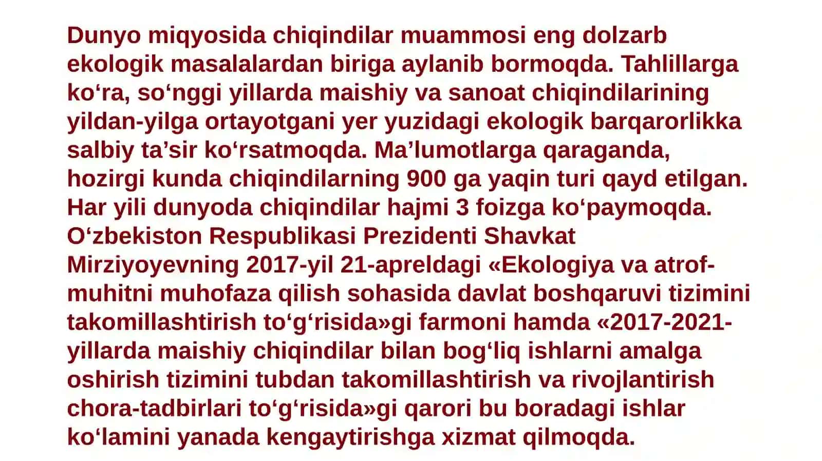 qishloq xo’jaligi chiqindilari asosida devorbop materiallar ishlab chiqarish 4