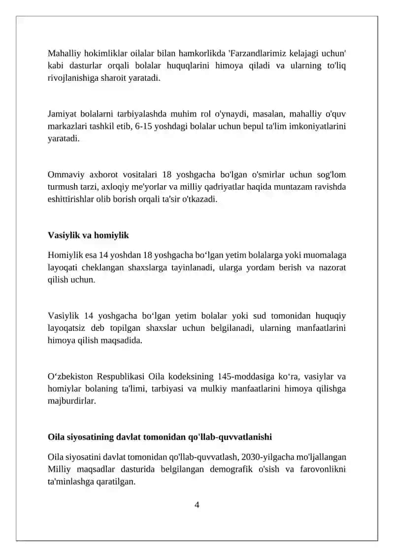 Oila kodeksi - oilaviy institut va bolalar tarbiyasining huquqiy asosi sifatida 4