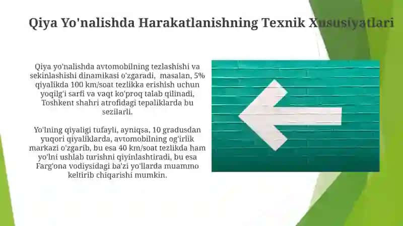 Qiya yoʻnalishda ishlaydigan transport vositalari 4