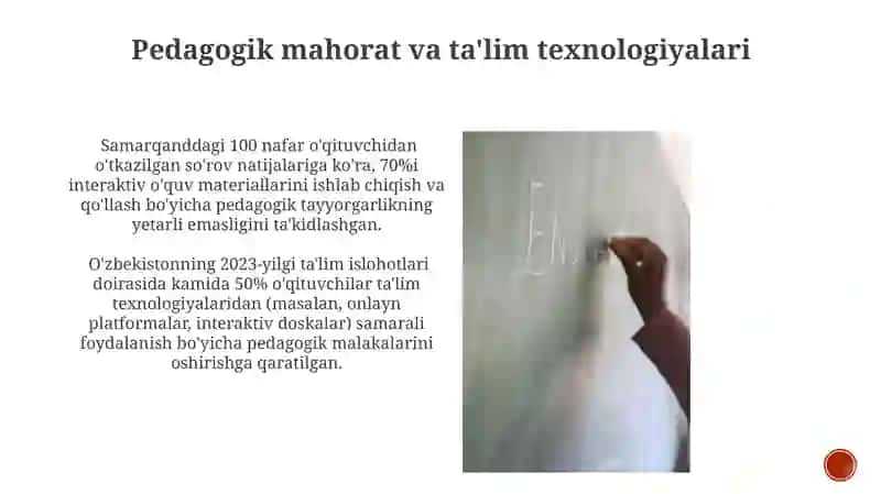 O‘qituvchining tarbiyatexnologiyalari dapedagogik mahorat 4