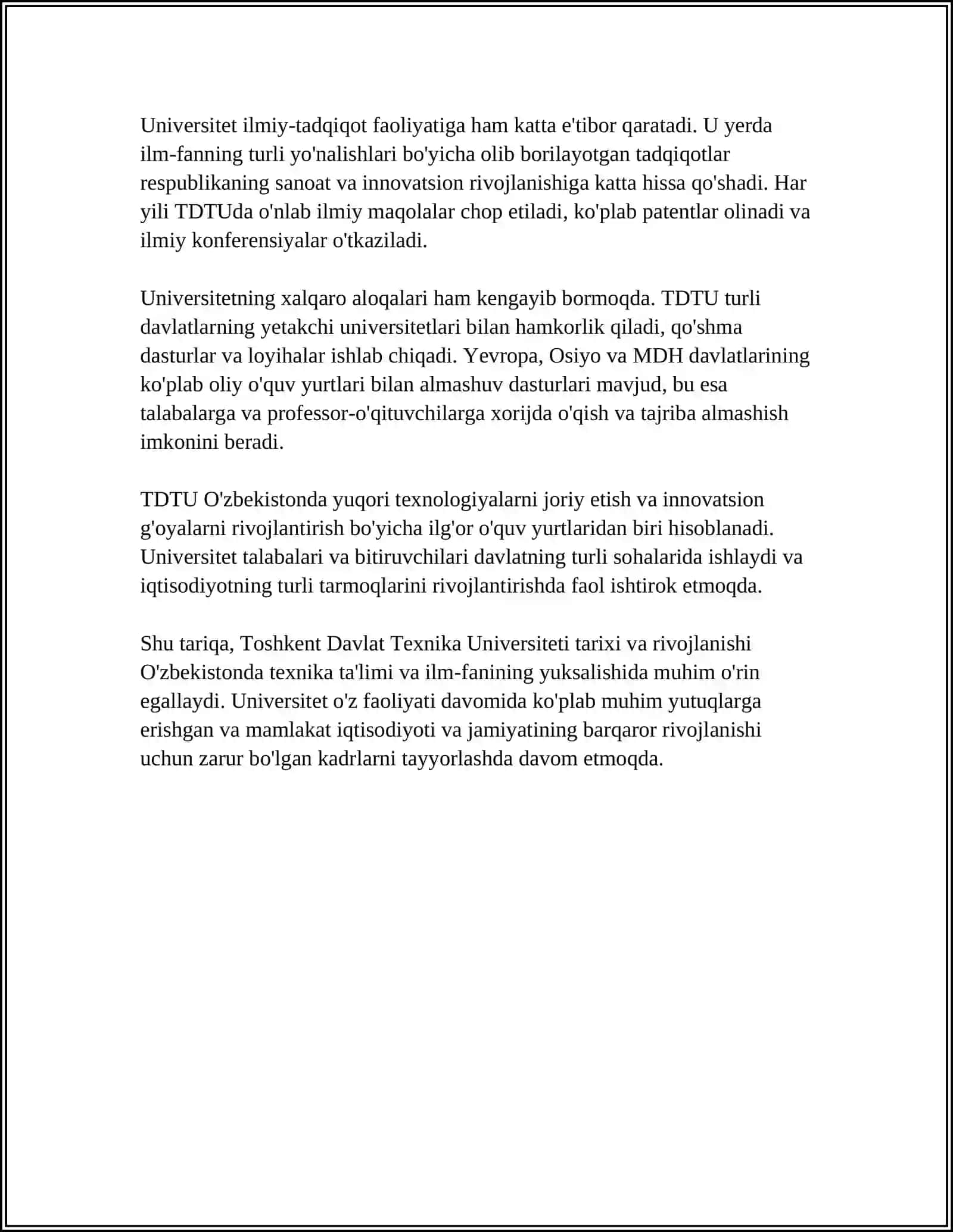 Toshkent Davlat Texnika Universiteti 4