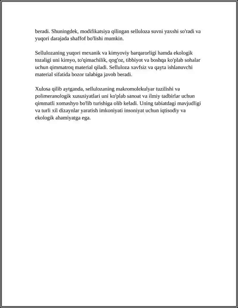 SELLYULOZA VA TABIIY IPAKNING POLIMERANOLOGIK O'ZGARISHLARI 4