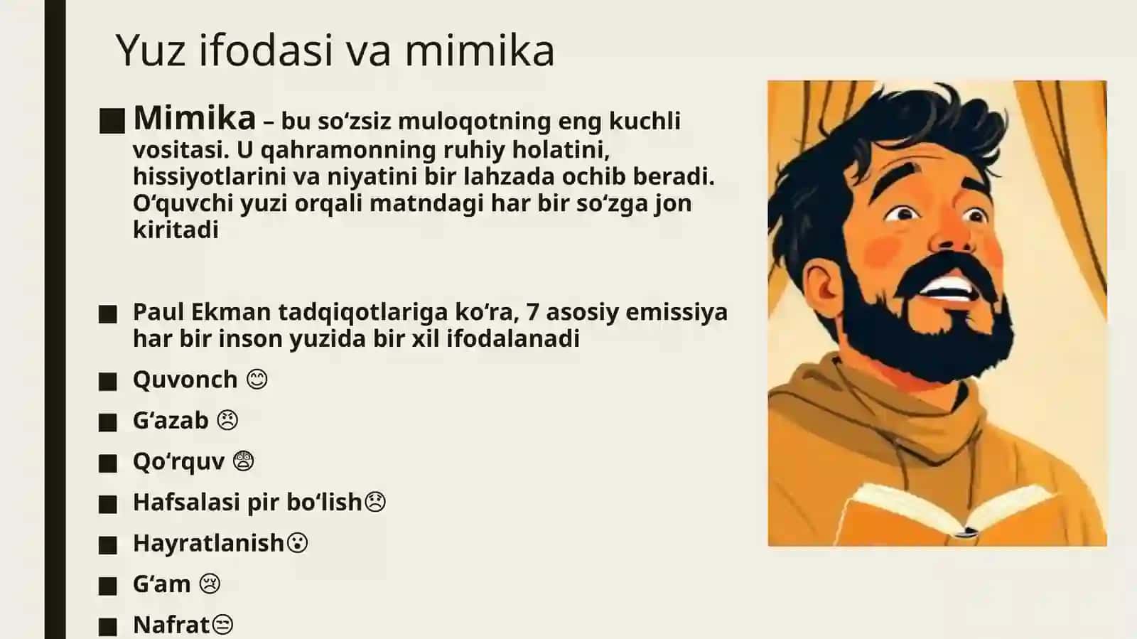 Ifodali o‘qishda yuz ifodasi va xarakter 4