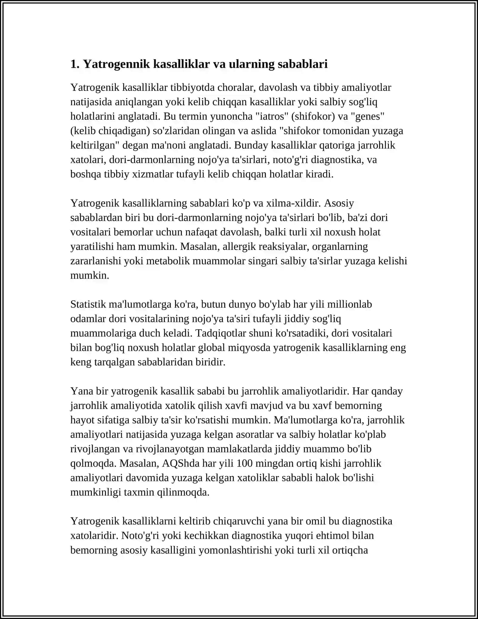 HOZIRGI ZAMON TIBBIYOTIDA YATROGENIYA MUAMMOLARI 4