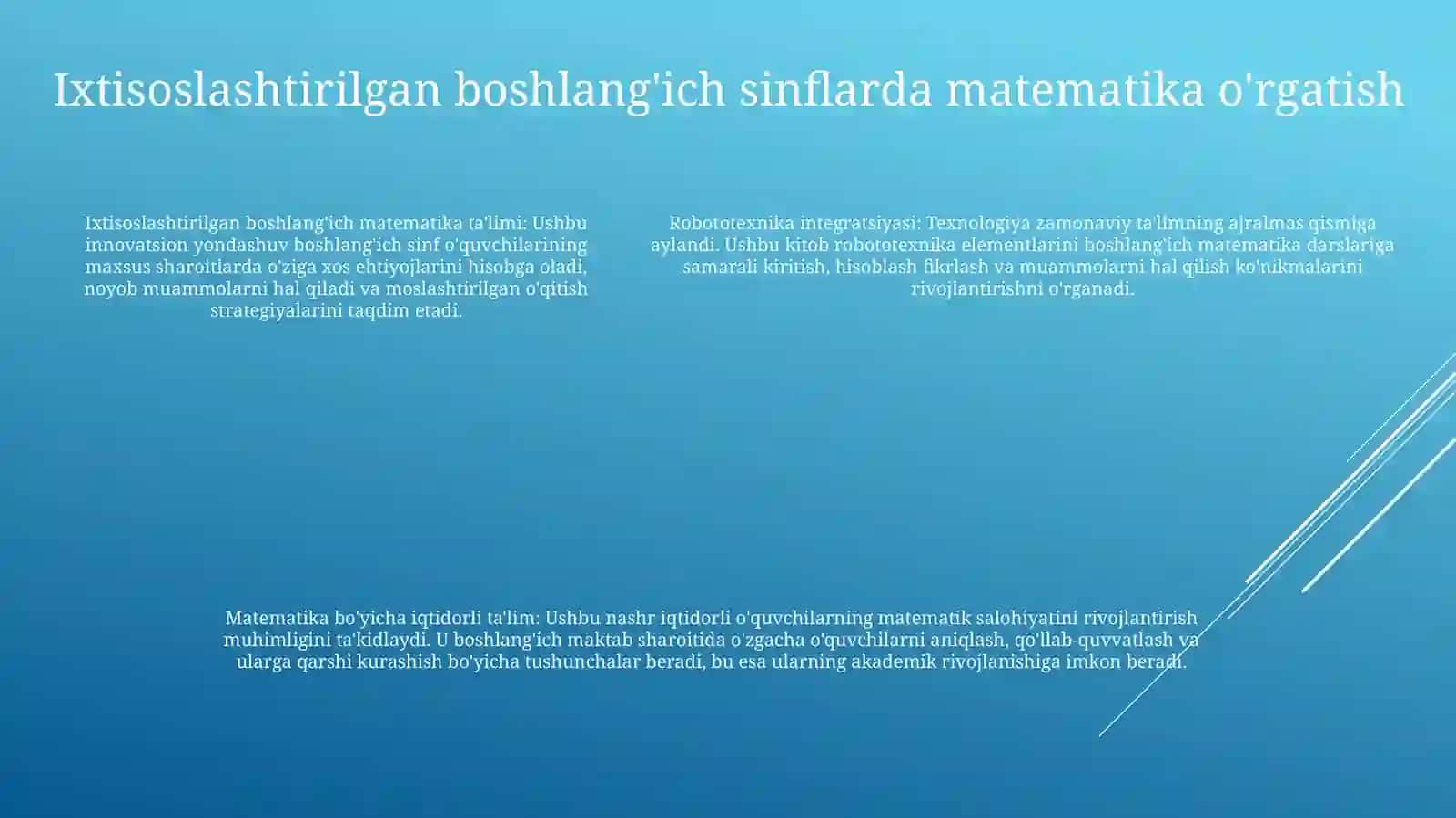 Matematikaga Ixtisoslashtirilgan Boshlang‘Ich Sinflarda Matematika O‘Qitish 4
