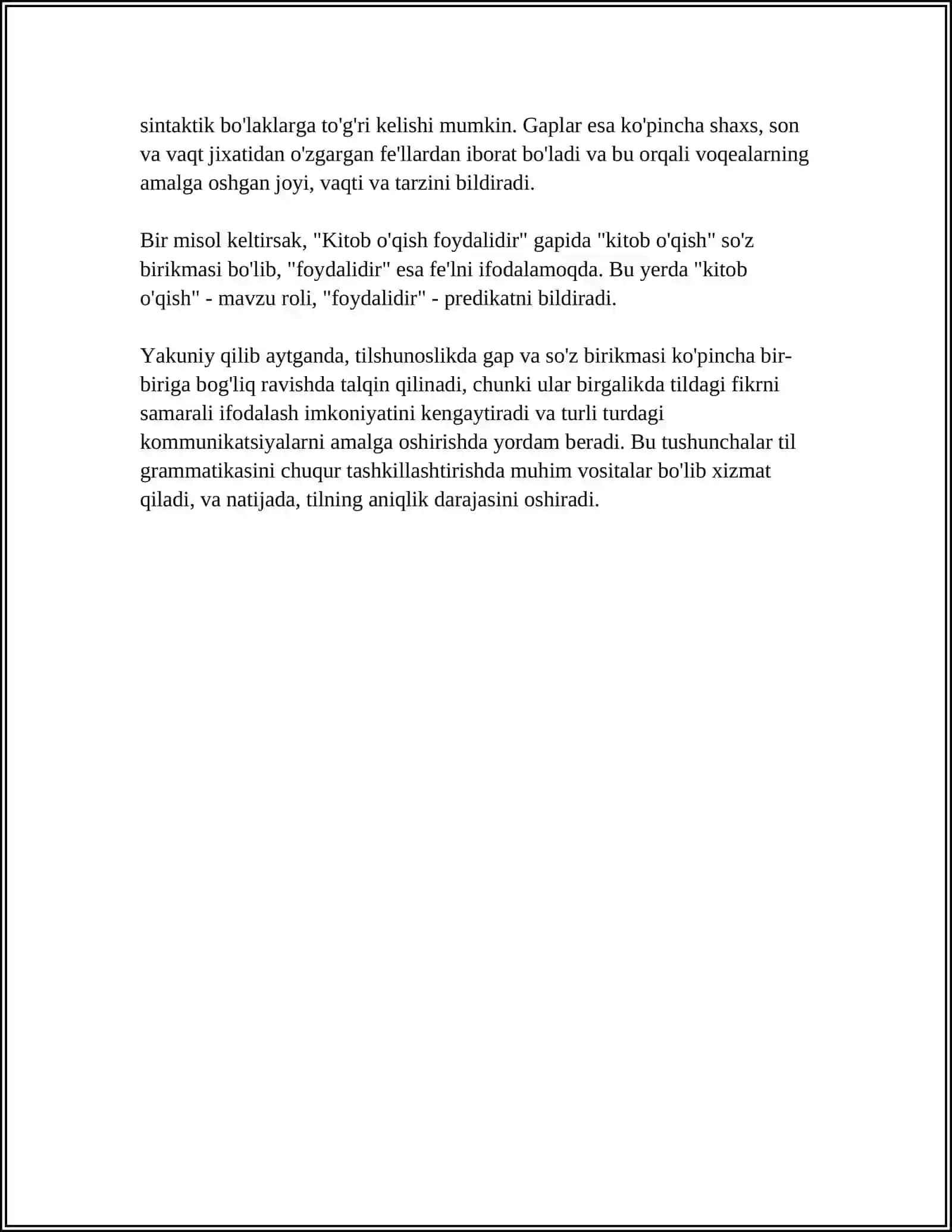 GAP VA SO'Z BIRIKMASI USTIDA ISHLASH YUZASIDAN 1-4SINFLAR UCHUN METODIK TAVSIYALAR ISHLAB CHIQISH 4