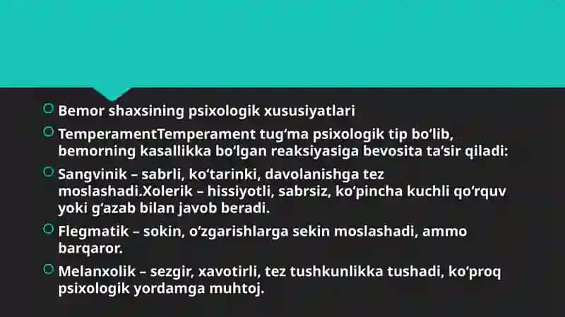 BEMOR SHAXSI VA KASALLIKNI BEMORGA TASIRI 4