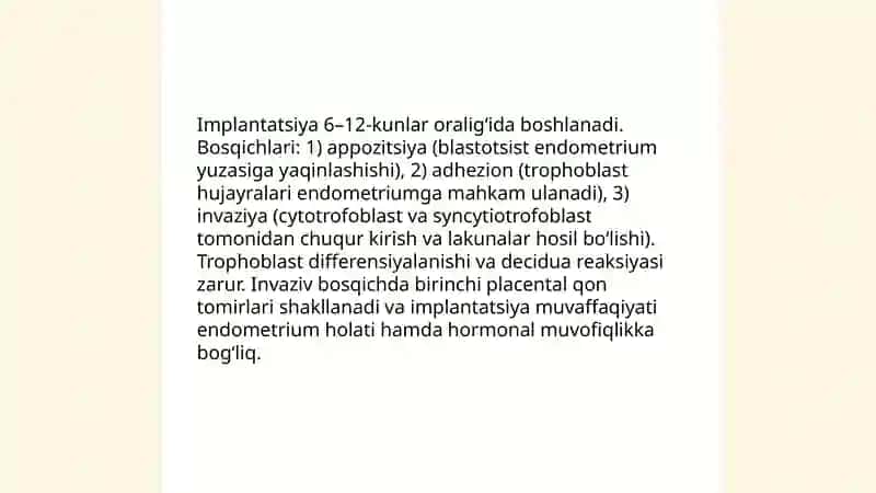 Odam embriogenezining qaltis davrlari 4