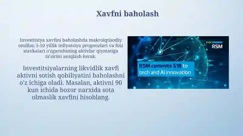 Uzoq muddatli investitsiyalar auditi 4