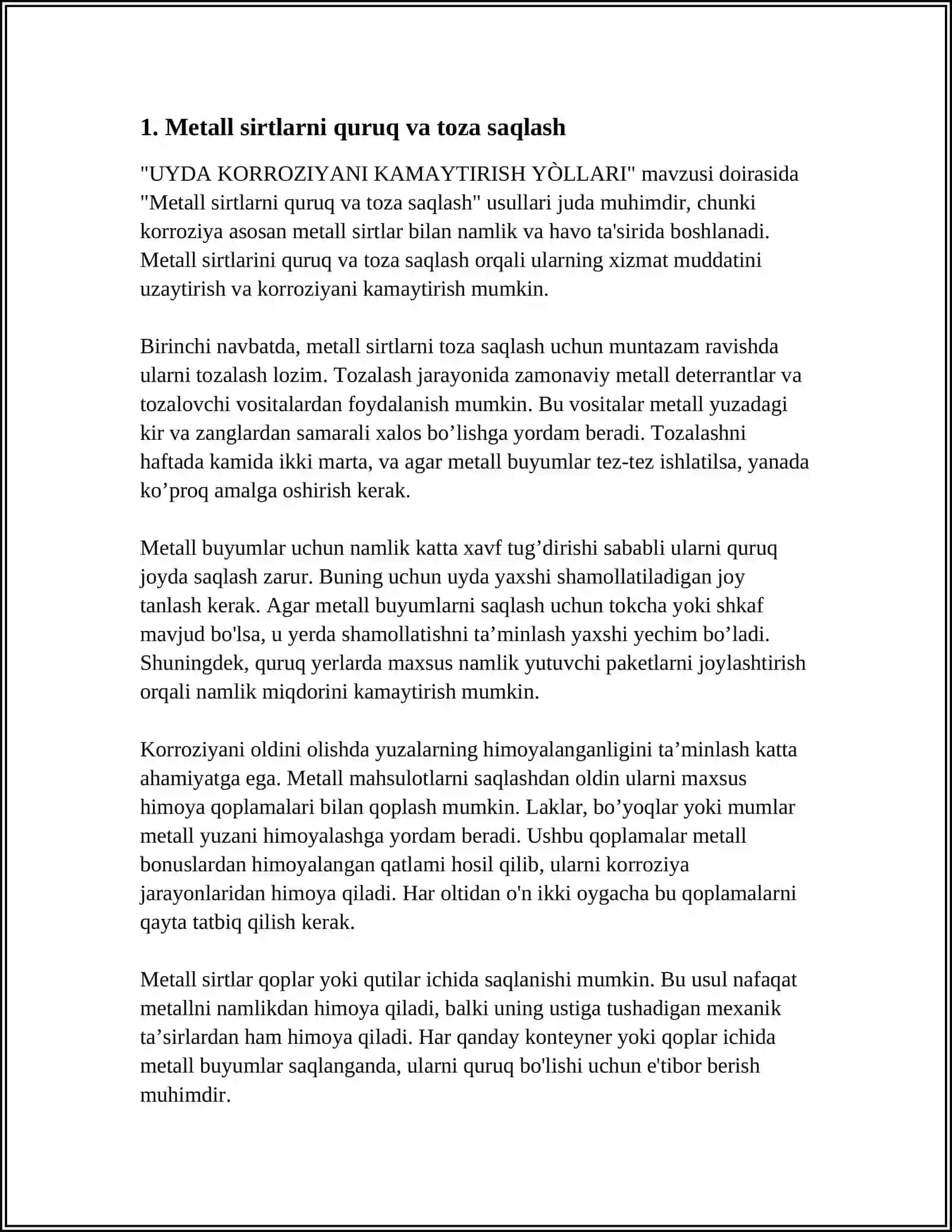 UYDA KORROZIYANI KAMAYTIRISH YÒLLARI 4